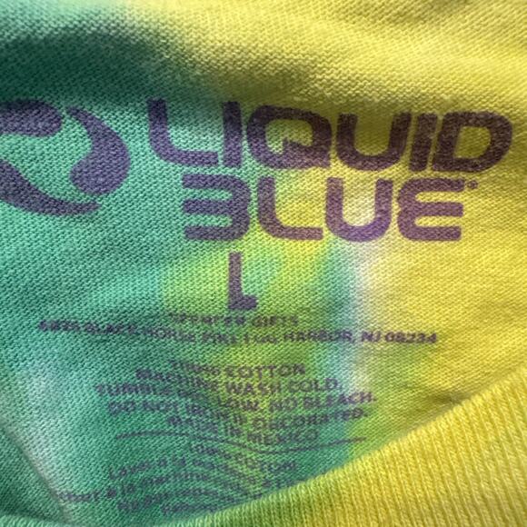 Grateful Dead Liquid Blue Shirt Men's L Multicolor Tee Tie Dye Band Skull Roses - Picture 2 of 5